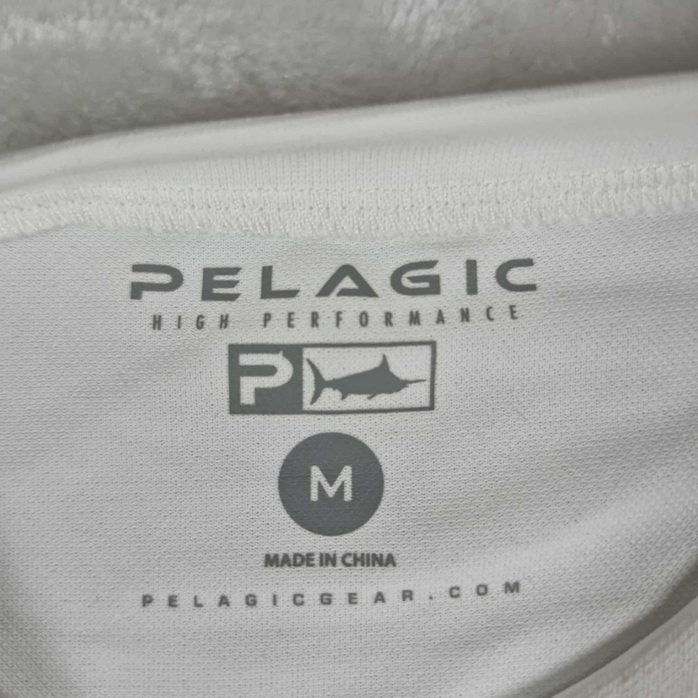Pelagic Aquatek Gyotaku Long Sleeve Tee Shirt Men's Medium White Fishing NWT - Picture 6 of 12